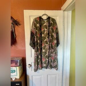 Leaf Print Kimono